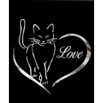 Samolepicí dekor niklovaný love cat 1/06309