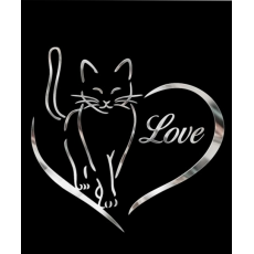 Samolepicí dekor niklovaný love cat 1/06309
