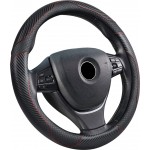 Potah na volant imitace carbonu černý s červeným prošíváním 25-87