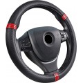 Potah na volant imitace carbonu černý s červenými proužky 25-88