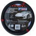 Potah na volant imitace carbonu černý s červenými proužky 25-88