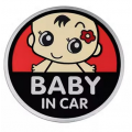 Samolepící dekory metal baby in car červeno černý  88-48