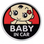 Samolepící dekory metal baby in car červeno černý  88-48
