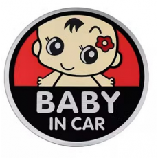 Samolepící dekory metal baby in car červeno černý  88-48