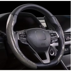Potah na volant dvoudílný carbon stříbrno-černý 91-04