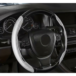 Potah na volant dvoudílný carbon stříbrno-bílý 91-09 