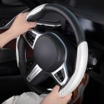 Potah na volant dvoudílný carbon stříbrno-bílý 91-09 